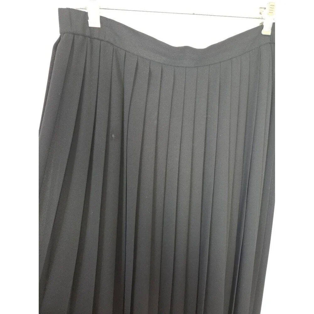 Vintage Doncaster Pleated Maxi Skirt Black Size 12 Academia Whimsygoth Victorian